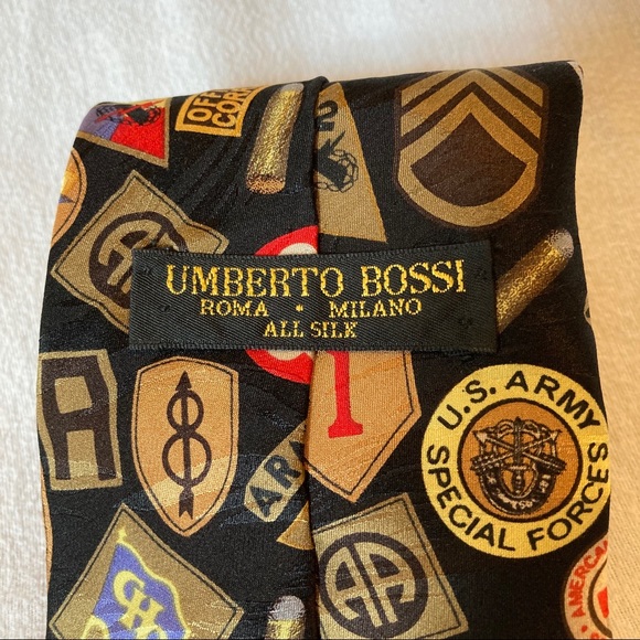 Umberto Bossi Tie US Army Military Veteran 100% Silk One Size OS EUC - Picture 4 of 5